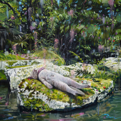 Sun Cat Moss, 2019, oil on canvas, 60 x 60 cm
